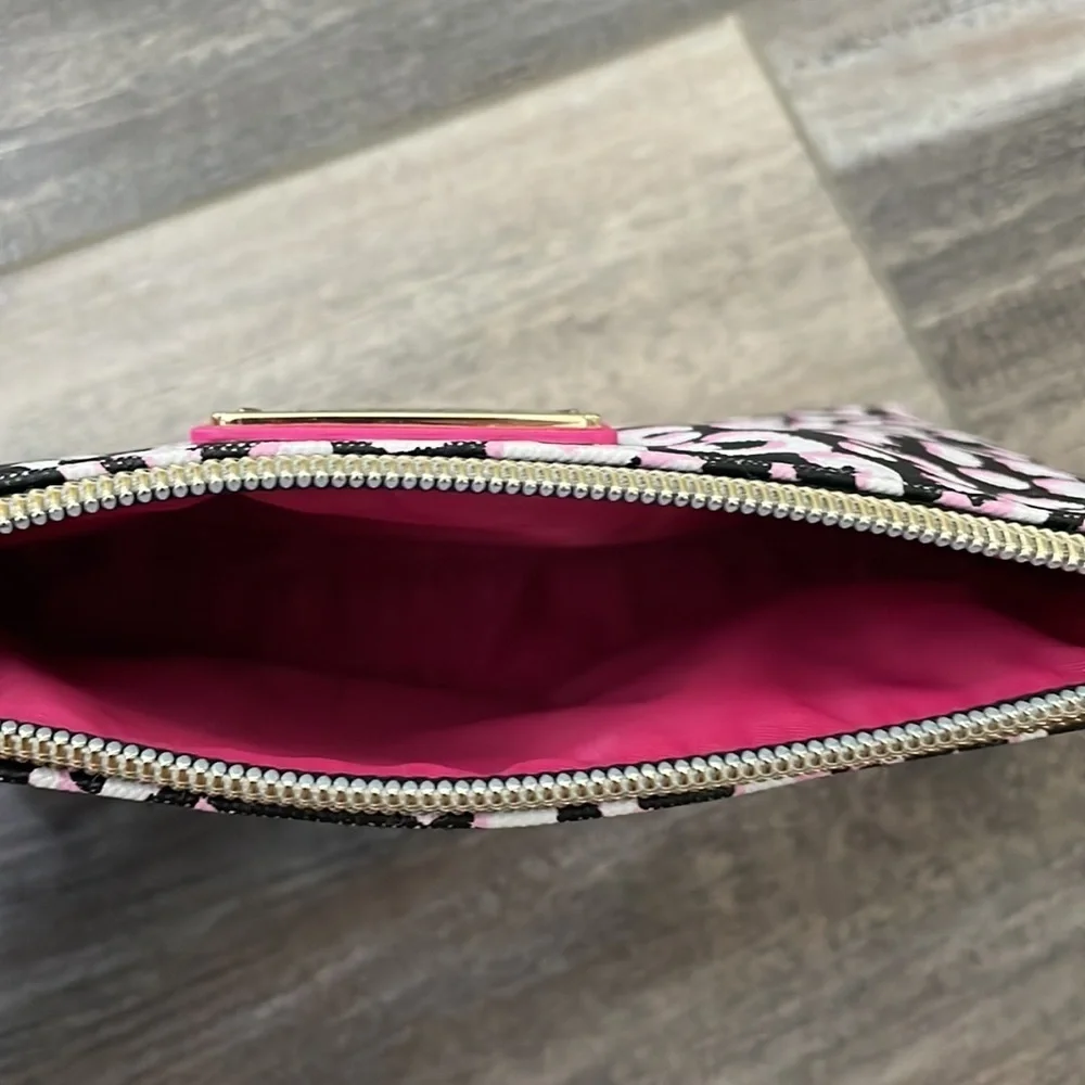 Victoria's Secret Leopard Animal Print Makeup Pouch Case Ziptop